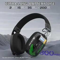 Ігрова гарнітура Attack Shark L90 Wireless,2.4GHz/Bluetooth/3.5mm PS4/PS5/Switch/Xbox/Mac/PC Black (L90B_AS) - мініатюра 6