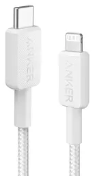 Кабель 322 USB-C to Lightning - 1.8m Nylon White Anker teh0022031 - мініатюра 1