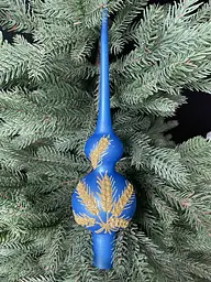 Верхівка на ялинку Крісмас Компані  Колоски 28 см Синя T