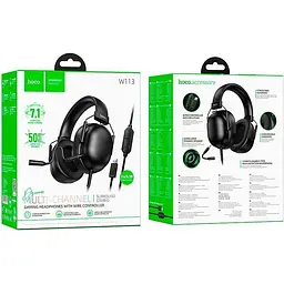 Ігрові навушники Hoco W113 Black - мініатюра 7