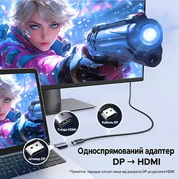 Відеоадаптери UGREEN DP130 DisplayPort - HDMI 4K 30 Гц 2 шт. синьо-сірі (55935) - мініатюра 13