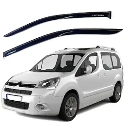 Дефлектори вікон ветровики для Citroen Berlingo II 2008-2018 Скотч 3M 2 шт Voron Glass