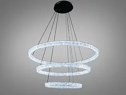 Підвісна LED люстра до 30 м2 Diasha 1712/800+600+400ABK, три кільця, чорна, 125 W - мініатюра 2