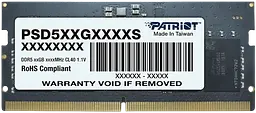 Оперативна пам'ять Patriot 32GB SODIMM DDR5 5600MHz Signature Line (PSD532G56002S)