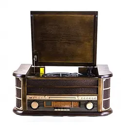 Радіоприймач і програвач вінілу Карузо (AM/FM USB/SD/MMC) Натуральне дерево (Т-402) - мініатюра 2
