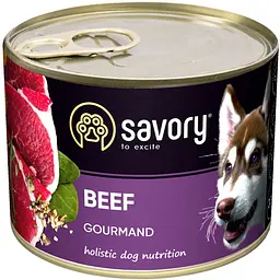 Вологий корм Savory для дорослих собак усіх порід з яловичиною 200 г