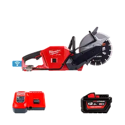Машина відрізна акумуляторна безщіткова MILWAUKEE, M18 FCOS230-121, діаметр 230мм (зарядний пристрій М12-18 FC, 1 акумулятор М18