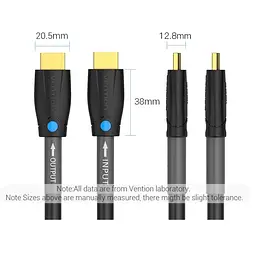 Кабель Vention HDMI M - M,10.0 м V2.0 Engineering 4K 60Гц 18Gbps HD 7.1 PVC Black - мініатюра 6