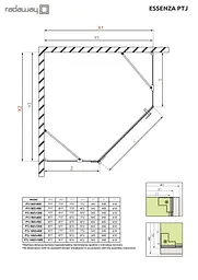 Душові двері Radaway Essenza New PTJ 90x200 скло прозоре ліве (1385010-01-01L) - мініатюра 6