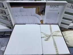 Постільна білизна Arakis V7 Beyaz Ранфорс Жаккард Clasy pbe0052098 - мініатюра 3