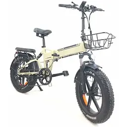 Електровелосипед Trigo фетбайк 20 дюймів 1200W 48V 24Ah бежевий - мініатюра 2