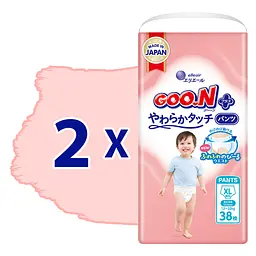 Набір трусики-підгузки GOO.N Plus для дітей 12-20 кг XL 76 шт. - мініатюра 2