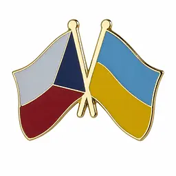 Подвійний значок-пін «Україна – Чехія» 25 × 19 мм (00003)
