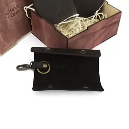 Подарунковий набір чоловічий в коробці Handycover №46 (коричневий) ключниця, обкладинка на документи і паспорт - мініатюра 6