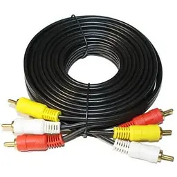 Кабель-перехідник звуковий Atcom 3xRCA M - 3xRCA M 5 м чорний (10713)