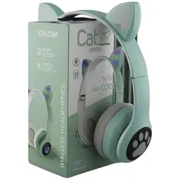 Бездротові дитячі навушники Cat Ear VZV-23M Bluetooth з котячими вушками зелені - мініатюра 5