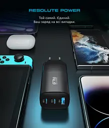 Мережевий зарядний пристрій ArmorStandart Resolute Power ARP-721 67W GaN Black (ARM88384) - мініатюра 4
