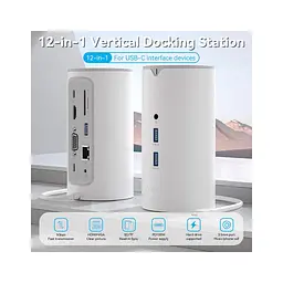Концентратор Vention USB3.1 Type-C to HDMI/VGA/USB3.0x3/RJ45/SD/TF/TRRS 3.5m/PD/DC100W12-in-1 (TPHWC-EU) - мініатюра 2