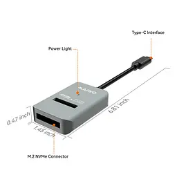 Док-станція Maiwo M.2 NVMe PCIe USB 3.1 Type-C Сірий (K1696P 6402) - мініатюра 2