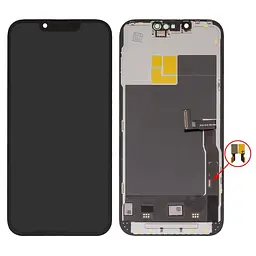 Дисплей для iPhone 13 Pro, чорний, з рамкою, ., без мікросхеми, (OLED)