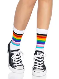 Шкарпетки жіночі в смужку Leg Avenue Pride crew socks Rainbow, 37–43 розмір - мініатюра 3