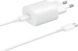 Зарядний пристрій Samsung 25W PD Adapter USB-C with cable Type-C to Type-C White