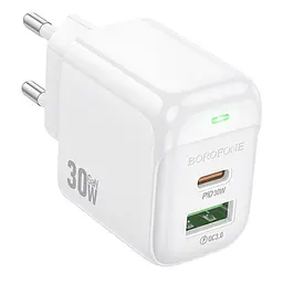 Зарядний пристрій Borofone BAS45A 30W/1USB + 1USB-C White