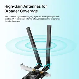 WiFi-адаптер TP-Link WiFi Archer TX20E AX1800, PCI-Express x1, BT5.2 PCI Express Wi-Fi 6 (AX) (ARCHER-TX20E) - мініатюра 4