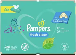 Дитячі вологі серветки Pampers Fresh Clean 480 шт. - мініатюра 2