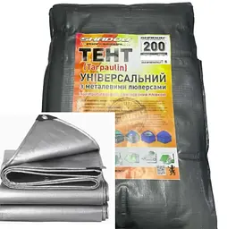 Тент тарпауліновий Shadow з металевими люверсами 200 г/м² 4 х 4 м сірий (TTSH00005) - мініатюра 2