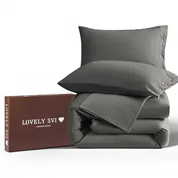 Комплект постільної білизни Lovely Svi варена бавовна (120 г/м2) Євро однотонний Сірий (280326)