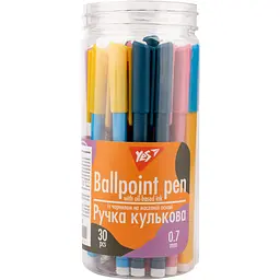 Ручка кулькова YES Slim and Smooth 0.7 мм синя 30 шт. (412215) - мініатюра 4