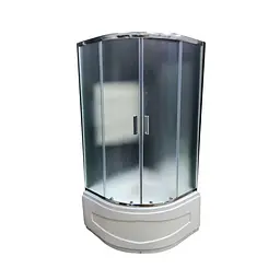 Душова кабіна Artex AR-HRT80-01-90S глибокий піддон 90х90 см 4 мм Хром профіль/Прозорий матовий (AR-HRT80-01-90S) - мініатюра 2