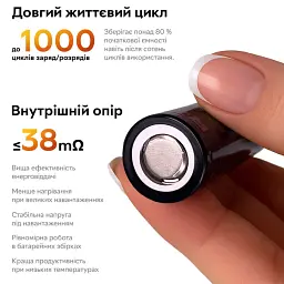 Акумулятор 18650 LiitoKala Lii-35A 3500 mAh літій-іонний Li-Ion для електронних пристроїв 10А, 3.7V Плоский плюс (19311) - мініатюра 7