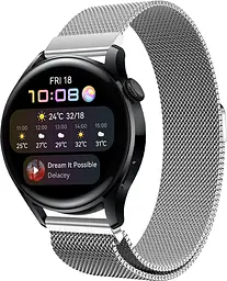 Ремінець 22 мм міланська петля BeWatch для Huawei Watch 3/3 Pro Срібний (1020205.1U) - мініатюра 5
