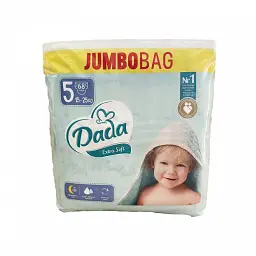 Підгузки JUMBOBAG Dada Extra Soft Розмір 5 JUNIOR , 15-25 кг , 68 шт