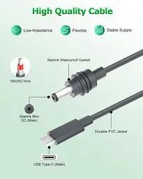 Кабель живлення для Starlink DC Mini USB Type-C 3м (18644) - мініатюра 3