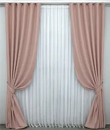 Комплект штор VR-Textil Midnight блекаут 2 шт 100x290 см світло-пудровий (1226ш) - мініатюра 2