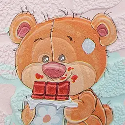 Панель Sticker Wall стінова 3D 700 x 700 x 4mm ведмедики на рожевому фоні D SW-00001974 - мініатюра 5