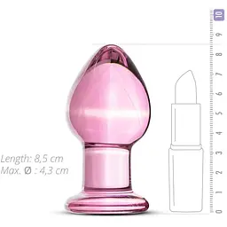 Анальна пробка Gildo Pink Glass Buttplug скло No. 27 рожева - мініатюра 3