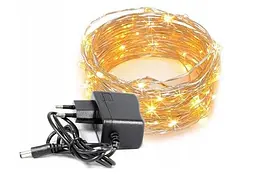 Світлодіодна гірлянда Led prof Крапля Роси 200 led 15 метрів 220V теплий золотистий - мініатюра 2