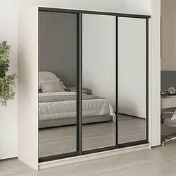 Шафа-купе тридверна MebelStar Комбо BG 3 Дзеркала 200x45x210 см Кашемір (MBS-9290)