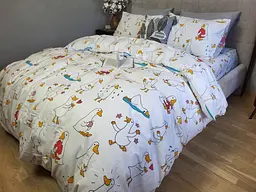 Комплект постільної білизни двоспальний 180 x 215 см Гусь-обіймусь, бязь Premium