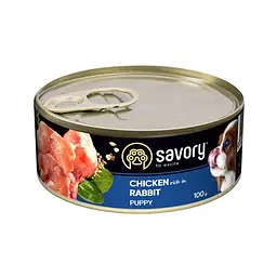 Вологий корм Savory Puppy Chicken&Rabbit для цуценят курка з кроликом 100 г