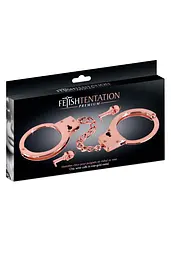 Металеві наручники Fetish Tentation Premium Chick wrist cuffs in rose-gold metal, рожеве золото - мініатюра 4