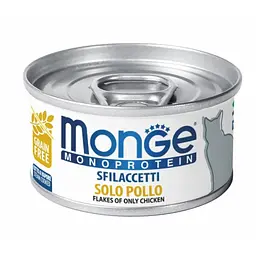 Вологий корм Monge Cat Monoprotein Adult м'ясні пластівці з куркою для котів 80 гр