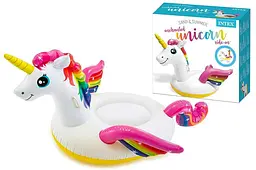 Надувний дитячий плотик для плавання Intex Enchanted Unicorn Ride-On 5756 розмір 201х140х97 см від 3 років