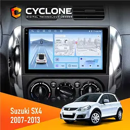 Штатна магнітола Suzuki SX4 2007-2013 Cyclone C9-012 4x64, DSP, 4G Cyclone (НФ-00008039)