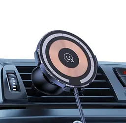 Холдер Usams CD164 Transparent Magnetic Car Wireless Charger Transparent - мініатюра 2