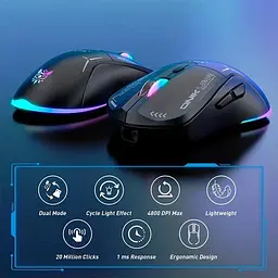 Комп'ютерна мишка Onikuma бездротова ігрова CW917 з RGB підсвіткою Bluetooth 2.4GHz акумуляторна для ПК і ноутбука - мініатюра 7